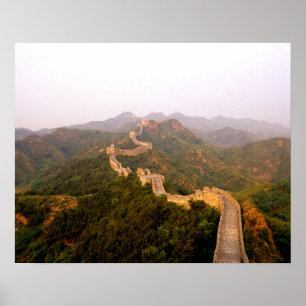 Farbenfrohe Szene an der großen Mauer Chinas in Poster