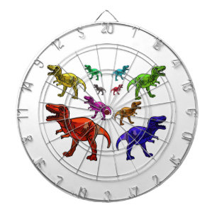 Farbenfrohe T-Rex Dartscheibe