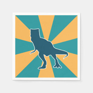 Farbenfrohe T-Rex-Dinosaurier, Jurassik-Dino Serviette