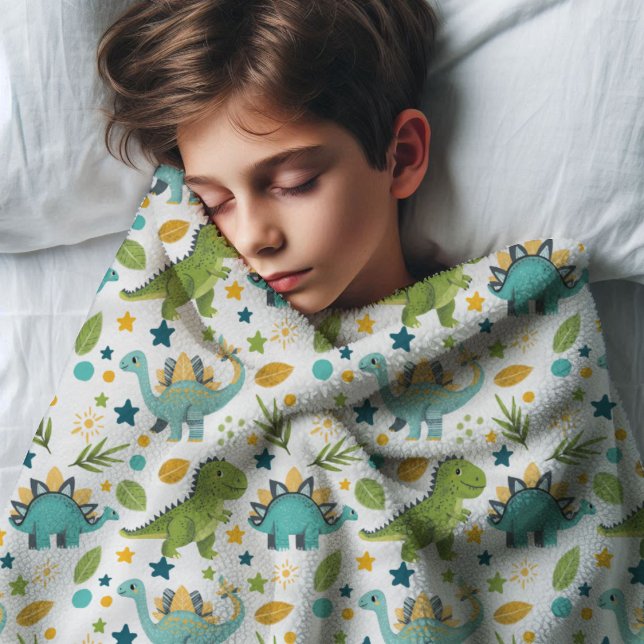 Farbenfrohe T Rex Muster Name Dinosaurier Fleecedecke (Von Creator hochgeladen)