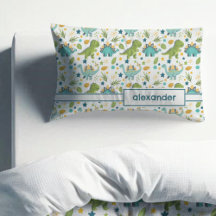 Farbenfrohe T Rex Muster Name Dinosaurier Pillowca