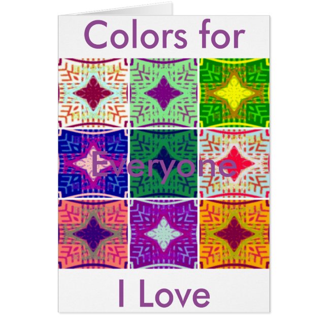 Farbenfrohe Tafel: Ein sternes Design (Vorne)