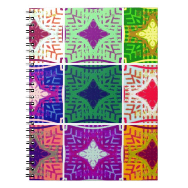 Farbenfrohe Tafel: Ein sternes Design Notizblock (Vorderseite)