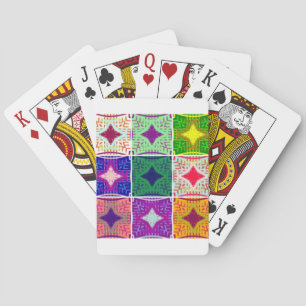 Farbenfrohe Tafel: Ein sternes Design Spielkarten