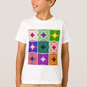 Farbenfrohe Tafel: Ein sternes Design T-Shirt