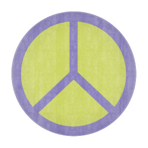 Farbenfrohe Tafel mit dem Schild "Peace Sign" Schneidebrett