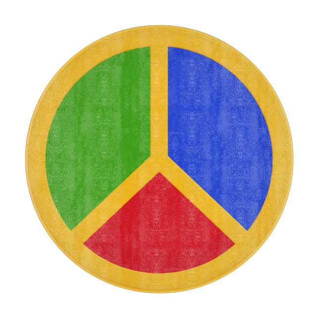 Farbenfrohe Tafel mit dem Schild "Peace Sign" Schneidebrett (Vorderseite)