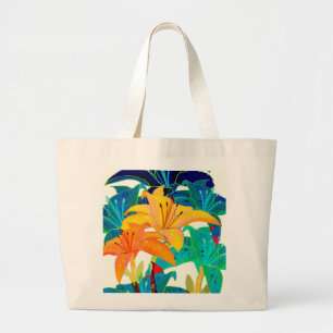 Farbenfrohe Taglilie Tote Tasche