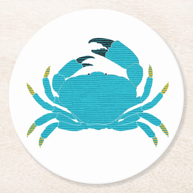 Farbenfrohe Taschenkrebse Runder Pappuntersetzer (Vorderseite)