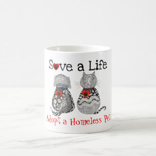 Farbenfrohe Tasse der Tierrettung und der Adoption