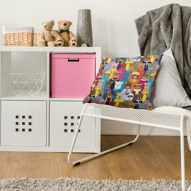 Farbenfrohe Teddybären mit vielen Berufen Kissen (Von Creator hochgeladen)