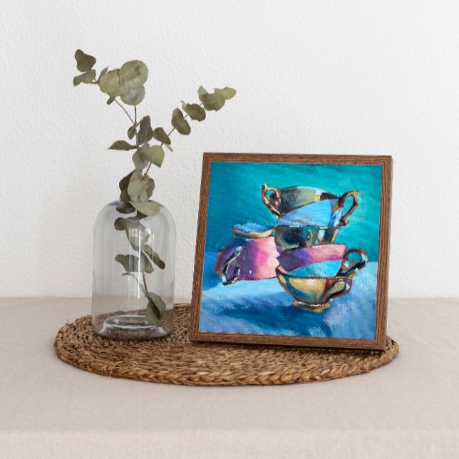 Farbenfrohe Tee-Cups Poster drucken (Von Creator hochgeladen)