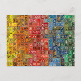 Farbenfrohe Teller aus allen 50 Staaten Postkarte