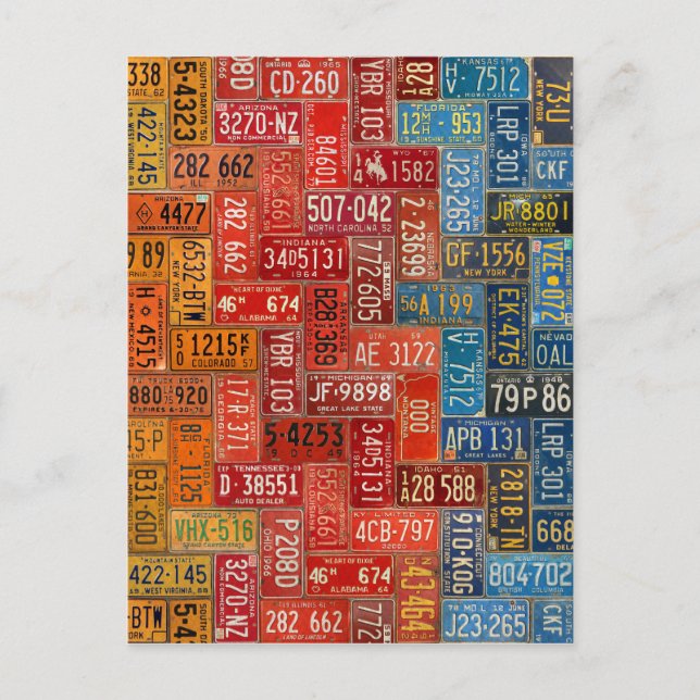 Farbenfrohe Teller aus allen 50 Staaten Postkarte (Vorderseite)