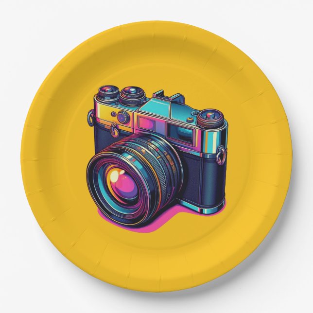 Farbenfrohe Teller aus Kamerapapapier! (Vorderseite)