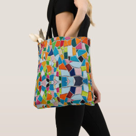 Farbenfrohe Terrazzo Mosaic Tote Tag