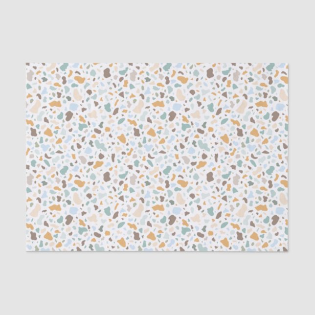 Farbenfrohe Terrazzo Muster Seidenpapier (Vorderseite)