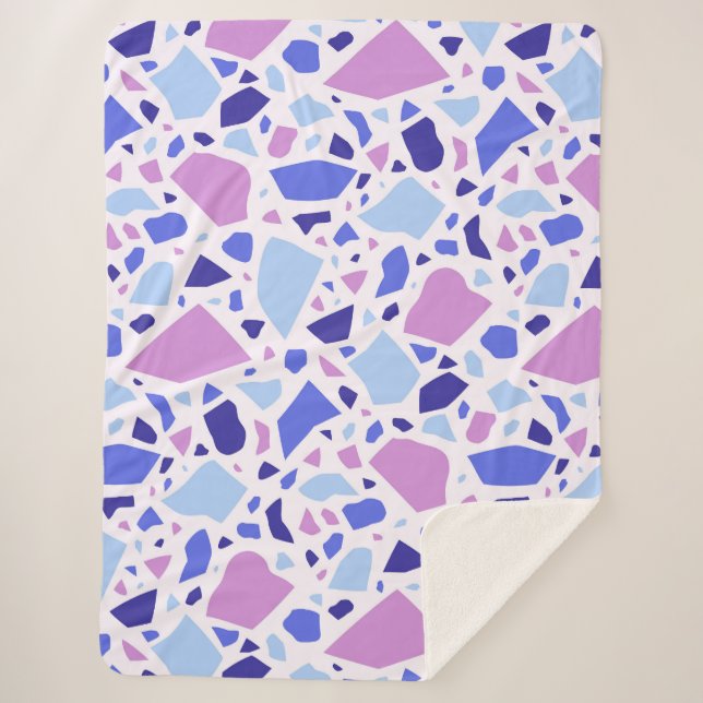 Farbenfrohe Terrazzo Muster Sherpadecke (Vorderseite)