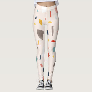 Farbenfrohe Terrazzo: nahtlose Felsfragmente. Leggings