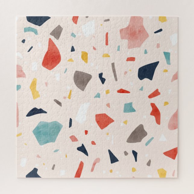 Farbenfrohe Terrazzo: nahtlose Felsfragmente. Puzzle (Vertikal)