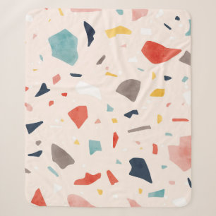 Farbenfrohe Terrazzo: nahtlose Felsfragmente. Sherpadecke