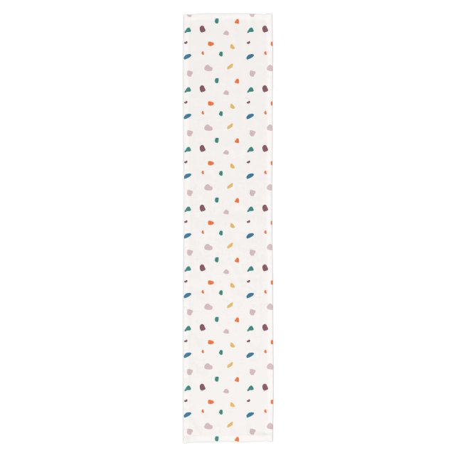Farbenfrohe Terrazzo Print Fun Table Runner Kurzer Tischläufer (Vorderseite)