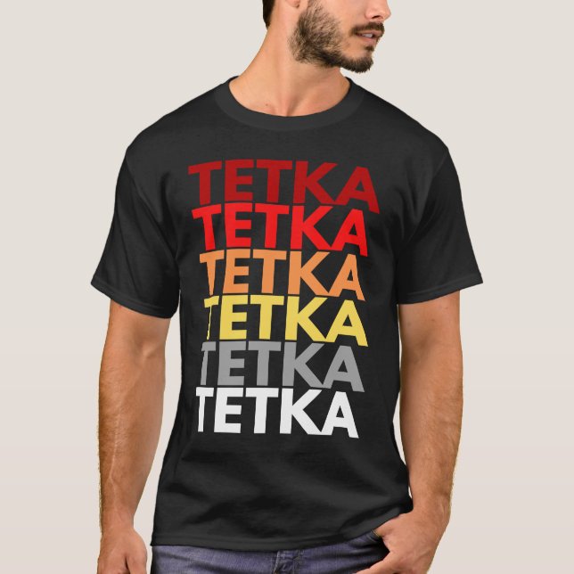 Farbenfrohe Tetka in Kroatische Tante in Kroatisch T-Shirt (Vorderseite)