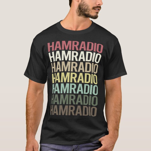 Farbenfrohe Textham Radio Amateur Radio T-Shirt (Vorderseite)