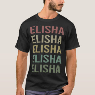 Farbenfrohe Textkunst - Elisha Name T-Shirt