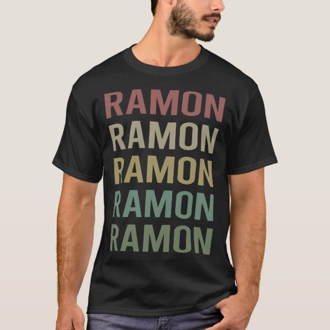 Farbenfrohe Textkunst - Ramon Name T-Shirt (Vorderseite)