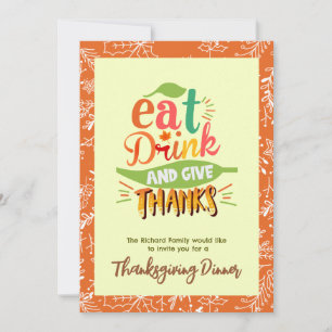 Farbenfrohe Thanksgiving-Fest-Dinner-Einladung Einladung