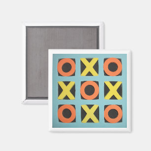 Farbenfrohe Tic-Tac-Toe Game Magnet