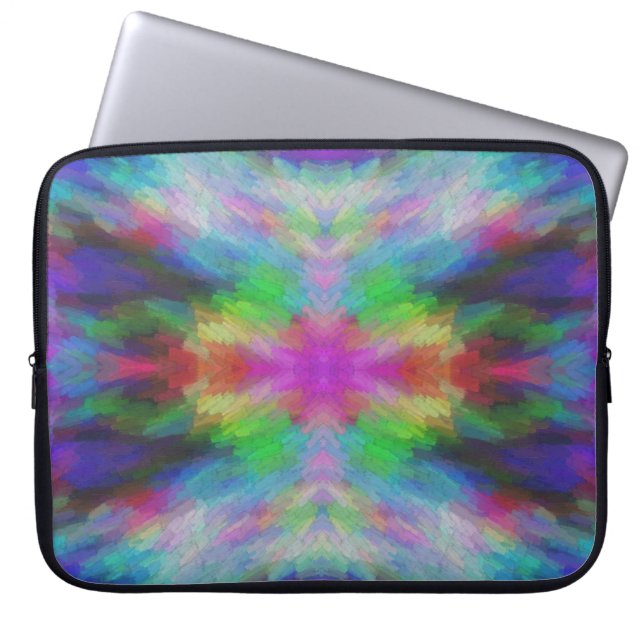 Farbenfrohe Tie Dye Style Kunst Laptopschutzhülle (Vorderseite)