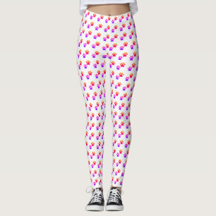 Farbenfrohe tierische Paw Prints Leggings