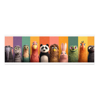 Farbenfrohe Tierparade - Poster Beschreibung:
