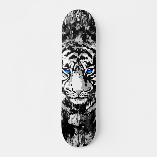 Farbenfrohe Tiger Head - Retro Tiger Skateboard (Vorne)