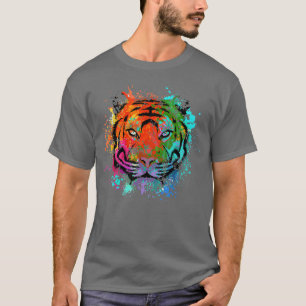 Farbenfrohe Tiger Head Safari Predator Animal Tige T-Shirt