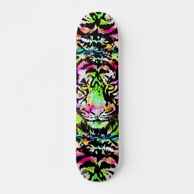 Farbenfrohe Tiger Head - Tiger Skateboard (Vorne)