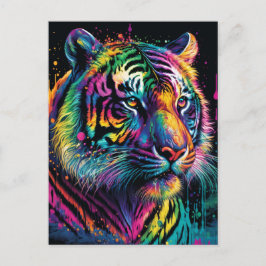 Farbenfrohe Tiger Postkarte