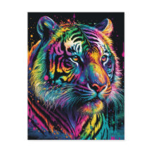 Farbenfrohe Tiger Postkarte