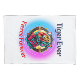 Farbenfrohe Tigerfront Kissenbezug