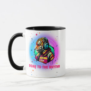 Farbenfrohe Tigerfront Tasse