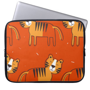 Farbenfrohe Tigers Hand Drawn Decke Laptopschutzhülle