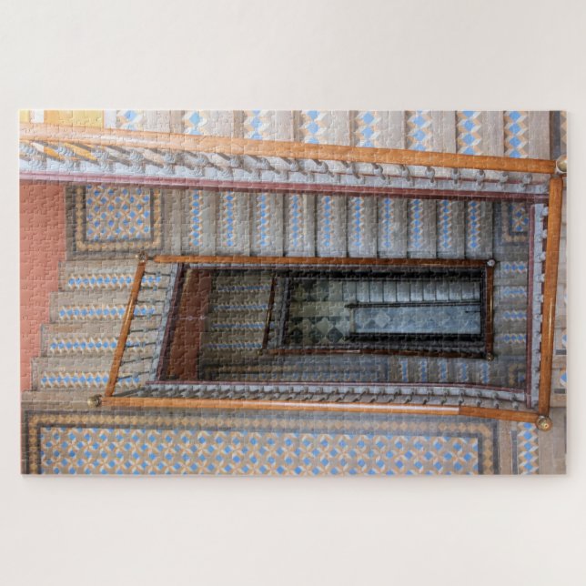 Farbenfrohe Tile-Treppe Barcelona - 20x30 - 1014 S Puzzle (Horizontal)