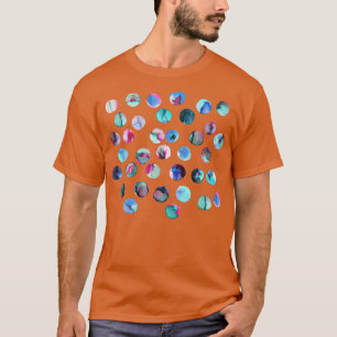 Farbenfrohe Tinten rosa blaue Marine T-Shirt