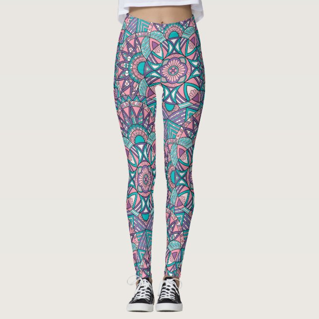 Farbenfrohe Tintenkunst für Ihre Beine! Leggings (Vorderseite)