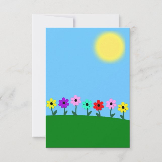 Farbenfrohe Tische RSVP Karte (Vorderseite)