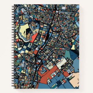 Farbenfrohe Tokyo Map Notizbuch