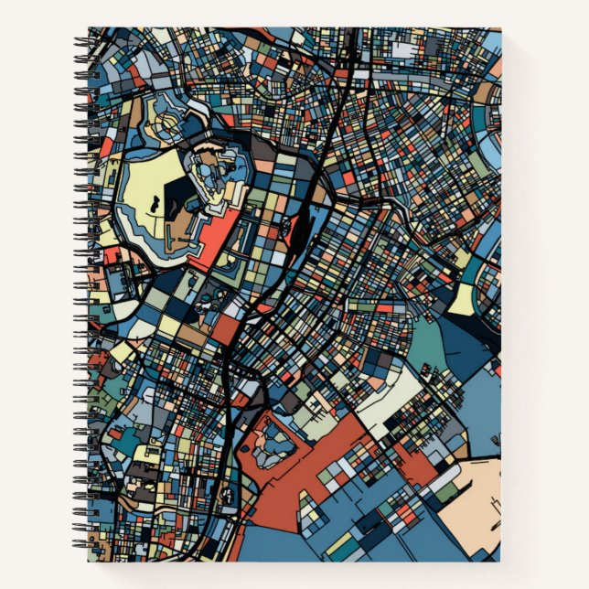 Farbenfrohe Tokyo Map Notizbuch (Vorderseite)