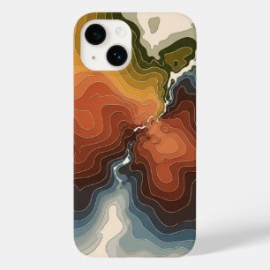 Farbenfrohe topographische Karte Drucken Case-Mate iPhone 14 Hülle